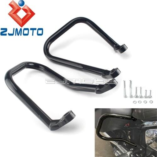 1Pair Motorcycle Black Rear Crash Bar Protector Bumper Guard For Harley Softail Classic FLHC FLHCS 2018-2021 Saddlebag Guard
