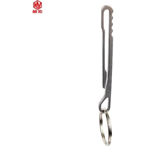 1PCS Titanium Titanium Clip Multifunctional Carabiner Mini Keychain TC4 Outdoor Camp EDC Tool
