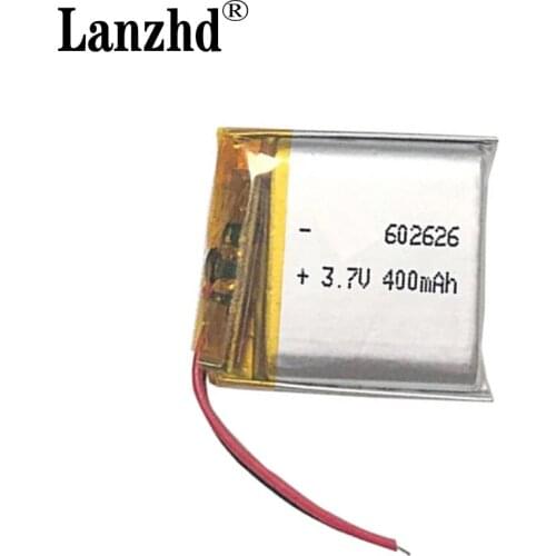 10pcs 3.7V 400mAH 602525 602626 PLIB polymer lithium ion / Li-ion battery for SMART WATCH GPS