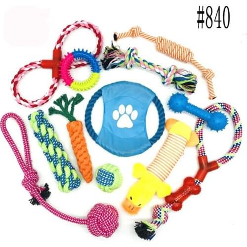 12pcs Dog Toys Set Puppy Chew Toys Durable Cotton Rope Knot Molar Bite Ball Pet Training Toys For Small Medium Dog Clean Teeth