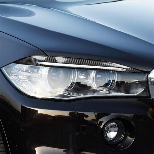 2Pcs 5D Car Auto Light Carbon Fiber Decorative Stickers for BMW X5 F15 2014-2018 Car Styling Sticker