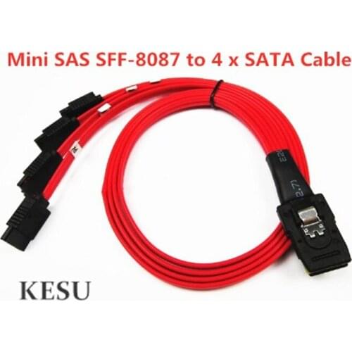 6Gbp HD Mini SAS SFF-8087 36Pin 36-Pin to 4 x SATA Date Cable Hard Drive Cable HDD HD Mini SAS Host/Controller