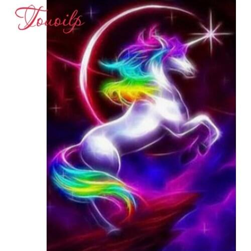 TOUOILP 5D DIY Diamond Painting 100% Full Square/Round Drill "Colored unicorn" 5d diy iamond Embroidery Cross Stitch 3D Decor