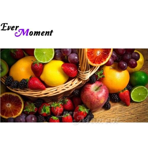 Ever Moment Diamond Painting Cross Stitch Fruit Purple Apple Orange Full Square Drill Mosaic 5D DIY Diamond Embroidery ASF1680