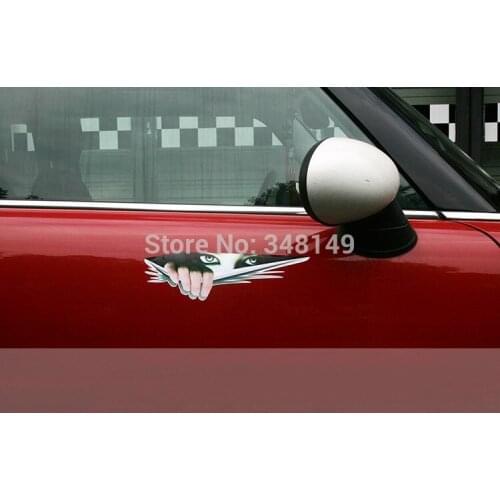 Car Decoration Funny Car Sticker And Decal Monster Eyes Peeking For Chevrolet Cruze Ford Focus VW Golf Skoda Kia Opel Honda