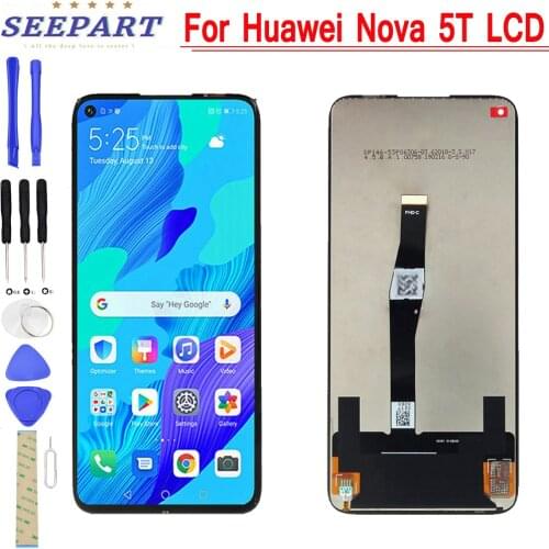 Display for Huawei Nova 5T Honor 20 LCD Display Touch Screen Digitizer With Frame for 6.26" Huawei Nova5T LCD YAL-L21 Display
