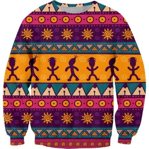 IFPD EU Size Streetwear Long Sleeve Womens Sweatshirt New Fashion Men Cool Print Cartoons Totem Pattern 3D Plus Size Pullovers