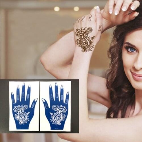 India Henna Temporary Tattoo Stencils Kit for Hand Arm Body Art Airbrush Decal