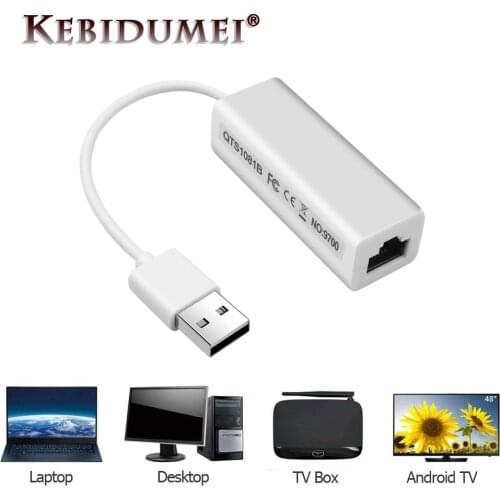 Kebidumei 10/100 Mbps USB To RJ45 LAN Adapter High Speed USB 2.0 Ethernet Network LAN Adapter Card Adapter For Windows 7 Laptop