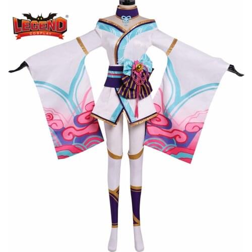 Spirit Blossom Ahri Cosplay Costume SEXY DRESS white kimono dress custom made