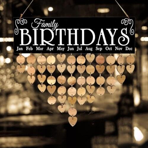 Creative Family Decorative Listing Wooden Calendar Birthday Reminder Boards Creative Unique Birthday Party Decoration Projects