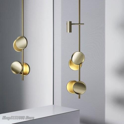 Nordic LED Pendant Lamp Gold long Strip Pendant Lights Nordic Living Room Bedroom Hanging Lamp Art Deco Suspension Light Fixture