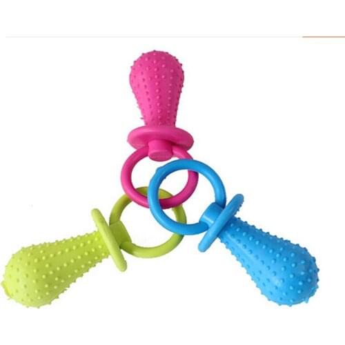 New Rubber Pacifier For Pet Toys Dog Cat Puppy Chew Toys With Bell Sound Inside