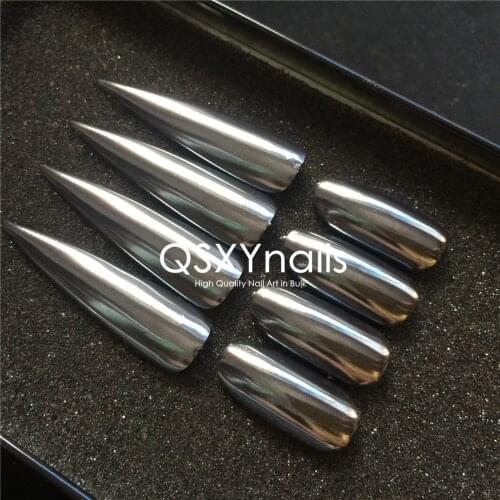 Wholesale 50g High Quality Black Silver Powder Chrome Mirror Powder Pigment Nail Glitter for Nail Art Gel Nail Polish Manicure