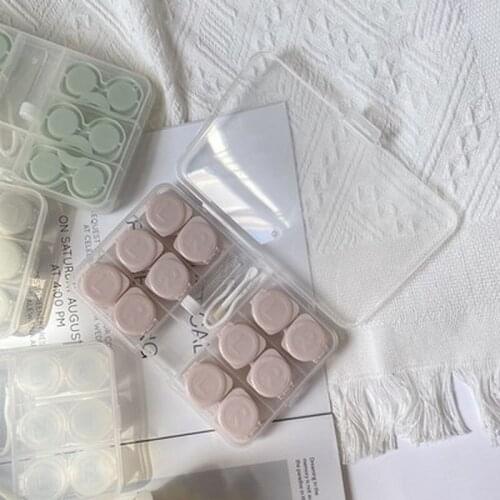 Simple Portable Contact Lens Box Solid Color Companion Care Box Cosmetic Pupil Box