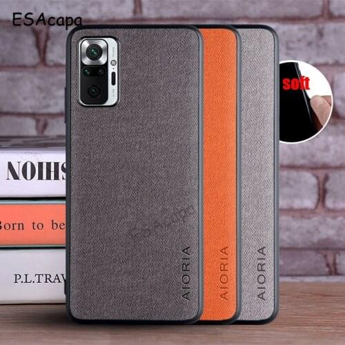 Luxury Vintage leather skin Case For Redmi Note 10 Pro 10S 5G Soft TPU edge Protection Phone Cover For Redmi Note 10 Shell Capa