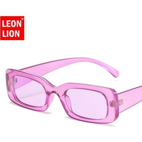Leonlion Fashion Rectangle Sunglasses Women Small Frame Square Sunglasses Women Candy Colors Trend Vacation Sun Glasses Men