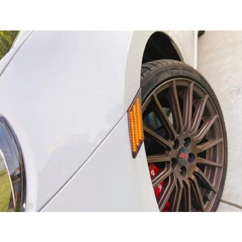 Dark Smoked Len Amber Led Panel Bumper Dynamic Flowing Side Marker Light For 2013-2020 86 Brz