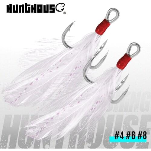Hunthouse 4# 6# 8# treble hooks 3X Strong fishing treble hook goods for fishing saltwater High Steel Carbon for hard lure