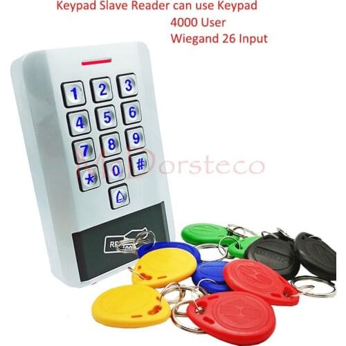 Wapterproof Metal Rfid Access Control work with Wiegand 26 keypad slave reader Password Pin Door Access Controller