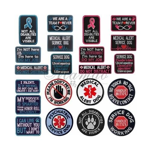 Service Dog Combination Embroidery Patch Medic Military Patch Working Dog K9 Military Tactical Patches Embroidered Badges