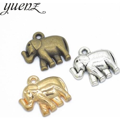 YuenZ 10pcs Antique Silver color Elephant Charm Pendant fit Making Bracelets Jewelry Findings DIY Accessories 20*18mm D942