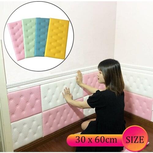 10pcs 3D Wall Stickers Self-adhesive Wallpaper Thicken Tatami Anti-collision Wall Mat Pad Kids Bedroom Living Room Decoration