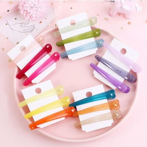 3pcs/set Jelly Color Needle Clip Duckbill Hair Clip Hairdressing Salon Hairpins Women Hair Accessories Headwear Barrette