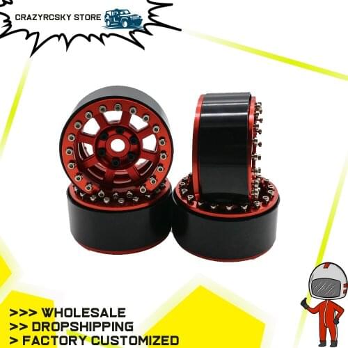 4Pcs Alloy Beadlock Rim For Rc Hobby Model Car 1:10 Hpi Venture Fj Cruiser Crawler