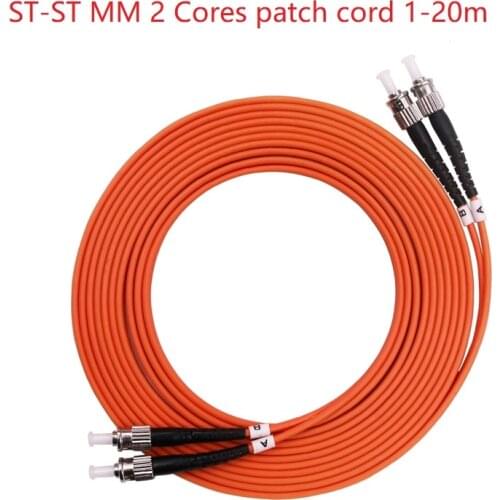 5 PCS 1-20M ST-ST UPC 2 cores Multi-mode 9/125 Patch Cord Optical Fiber Pigtail Jumper FTTH Fiber Optic Jumper