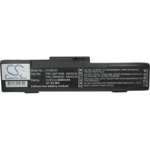 Cameron Sino 4400mAh battery for IBM ThinkPad X30 X30-2672 X30-2673 X31 X32 02K7039 02K7040 08K8045 08K8048 92P1097 FRU 08K8035
