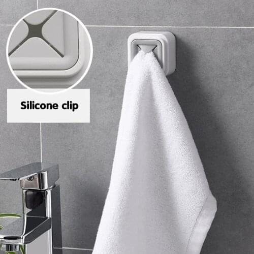 Bathroom Kitchen Accessories Towel Holder Sucker For Organizer Wash Cloth Clip Punch Free Hanger Rack Storage Hook Plug Tool
