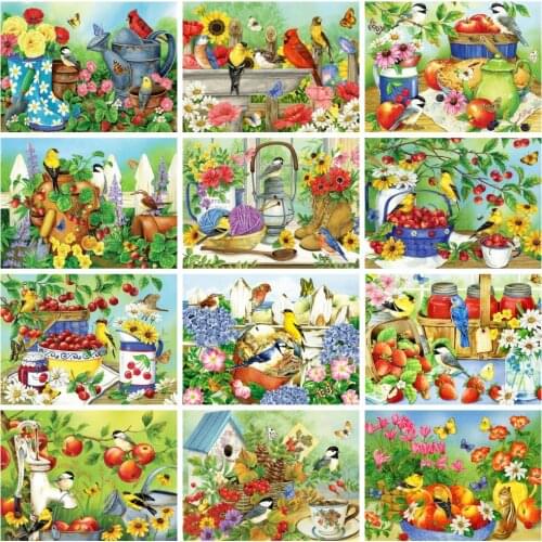 All round diamond crafts diamond embroidery animal 5D diamond painting bird Mosaic flower embroidery home decoration