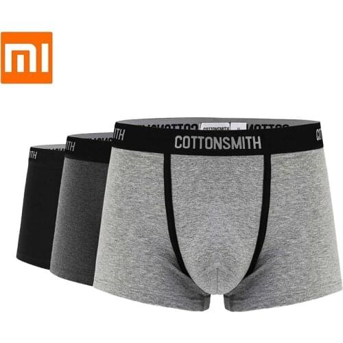 Youpin 3pcs/lot Cottonsmith Men Boxers Breathable Dry comfortable underwear High quality cotton Quick wicking Panties underpants