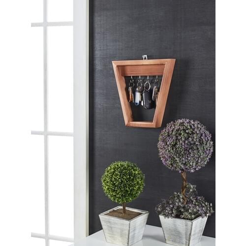 Geometric Decorative Wood Keychain Rack Handmade Natural Wooden Coat Rack Wood Keychain