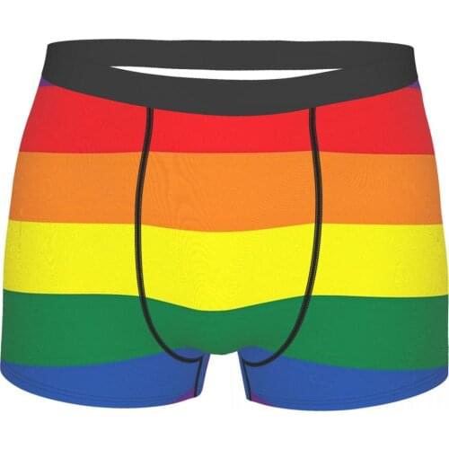 Flag LGBT Face Underpants Cotton Panties Male Underwear Sexy Shorts Boxer Briefs