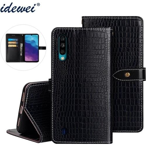 IDEWEI For OPPO A5 2020 Case Cover Luxury Leather Flip Case For OPPO A9 2020 Protective Phone Case Crocodile Grain