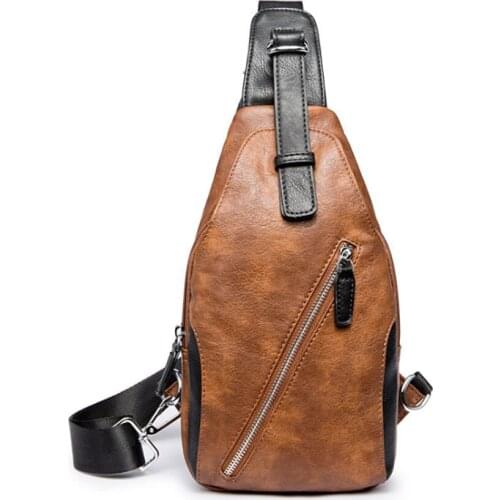 Quality Men PU Leather / Waterproof Nylon Camouflage Messenger Shoulder Bag Cross Body Casual Fashion Travel Sling Chest Pack