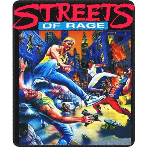 Streets Of Rage Vintage Game Mouse Pad Sega Genesis Boxer Arter Lockedge Desk Mat Pads Natural Rubber PC Table Decoration Cover