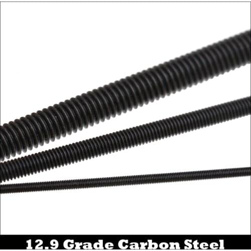 M2 M2.5 M2*250 M2x250 M2.5*250 M2.5x250 12.9 Grade Black Zinc Plated Carbon Steel Full Metric Thread Bolt Shaft Rod Bar Stud