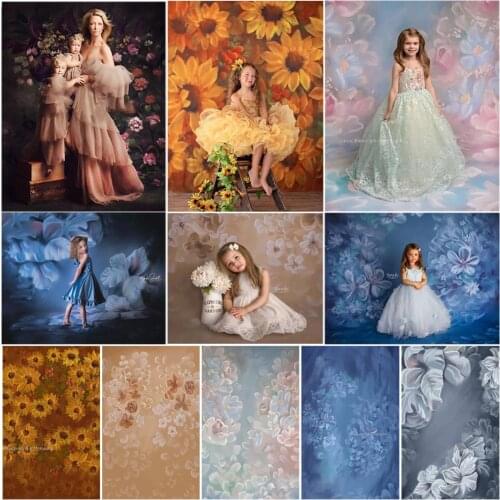 Mocsicka Hand Drawn Flowers Photography Background Backdrop Newborn Baby Child Pregnant Woman Portrait Photo Decoration Props