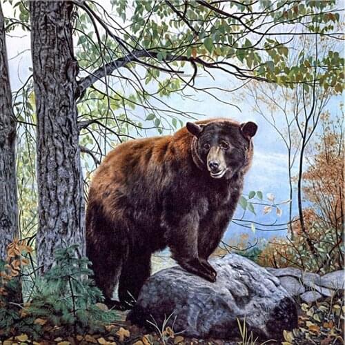 Cross Stitch Kit DIY Diamond Embroidery Brown bear Full Square/round Diamond Painting Mosaic Home Decor