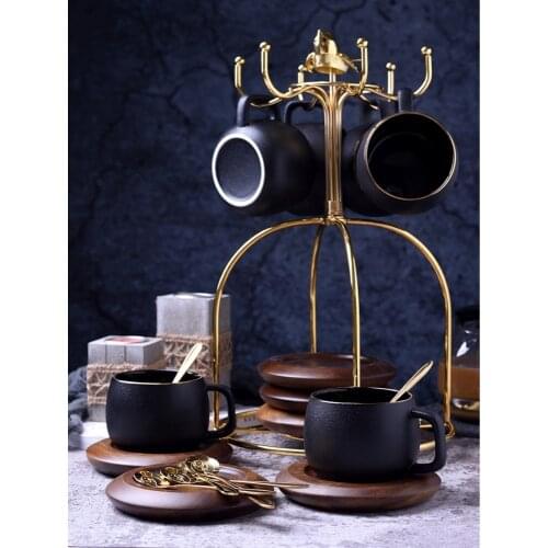 Top-grade Crude pottery Coffee cups Set British Porcelain Tea Set Ceramic cup Tea cups sets Afternoon tea home office drinkware