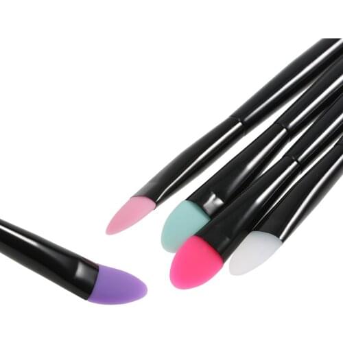 5Pcs Soft Silicone Head Eyeshadow Brush Set Hairless Economical Makeup Brush Professional Eye Shadow Make Up Cosmetic Brush Tool