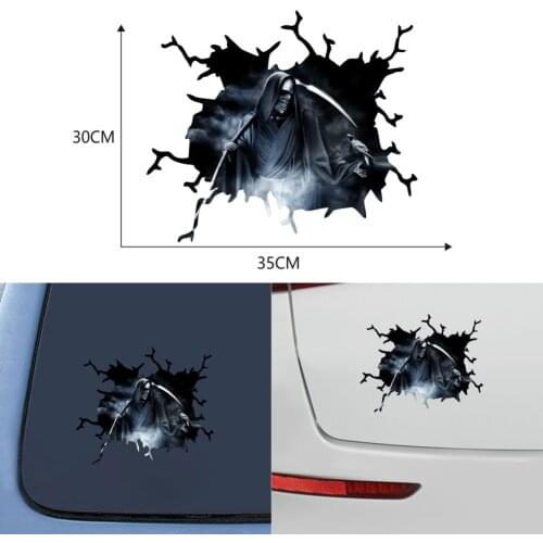 Halloween Horrible Scary Car Sticker DIY Ghost Phantom Heat-Resistant Anti-Sun Wallpaper Rear Window Body Party Decoration Ornam