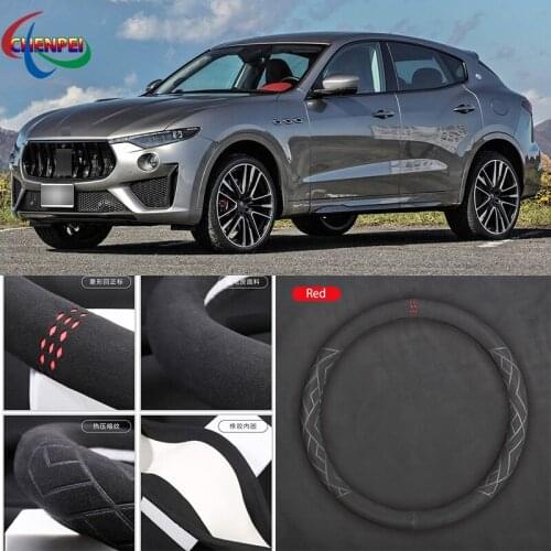 Non-Slip Car Suede Steering Wheel Cover For Maserati Series Ghibli Levante Quattroporte Car Interior Accessories