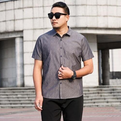 2020 new big size 8XL 7XL 6XL 5XL New Mens Summer Shirts Printed Slim Fit Short Sleeve Shirts Male Casual Tops Plus Size