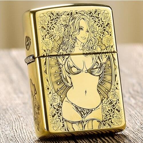 Novelty skeleton girl kerosene gasoline Petroleum oil cigarette lighter New man smoking gadget(Handed -Made Sculpt 4 to 7 Day)