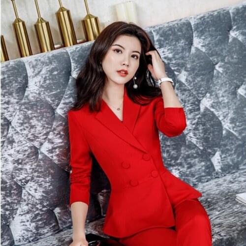 Novelty Red Formal OL Styles Long Sleeve Women Blazers and Jackets Coat Ladies Office Professional Outwear Tops Blaser Work Wear