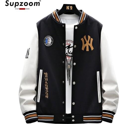2021 New Arrival Autumn Baseball Wear Students Fat Teenagers Preppy Style Rib Sleeve Short Print Bomber Jacket Brand Clothing